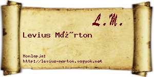 Levius Márton névjegykártya