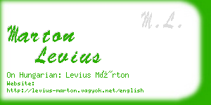 marton levius business card